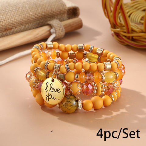 Neues böhmisches Armband, kreatives Quasten-Mehrschicht-Perlenarmband m3331286