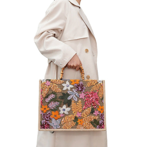 Pailletten-Einkaufstasche, gewebte Handtasche, Luxusgefühl für Damen, m3331196 