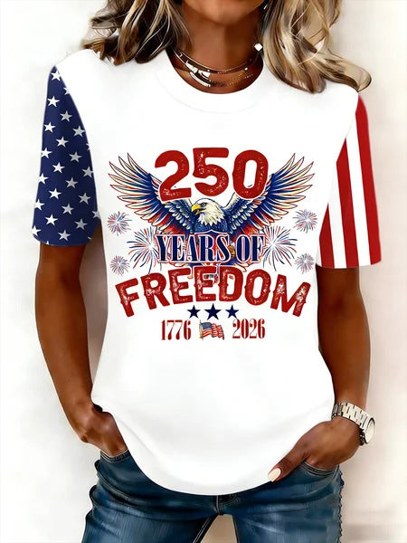 Digital Printed Casual Women's Crew Neck T-Shirt m302372