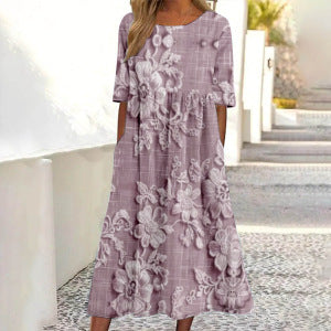 Fashion digital print big wide dress m302128