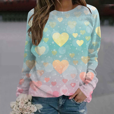 Pull col rond imprimé manches longues femme m300913 