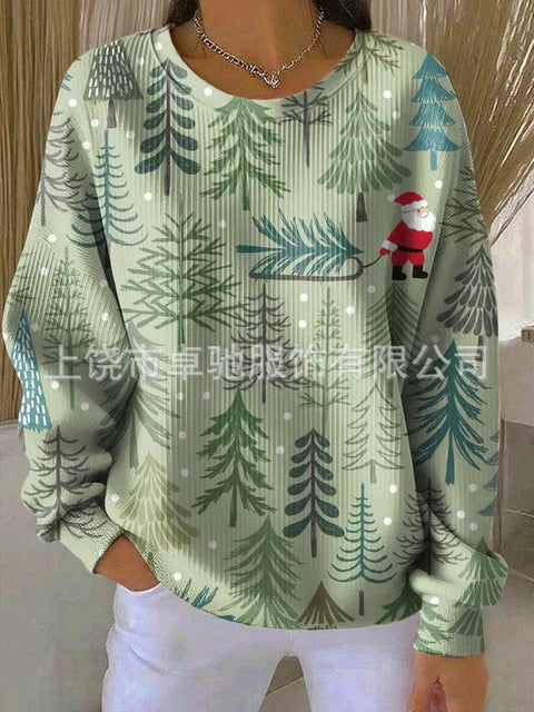 Knitted top snowflake christmas tree mix and match casual commuter sweater m302212