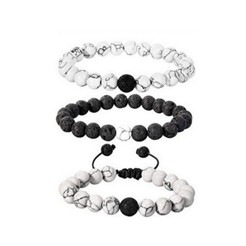 Elastisches Armband aus schwarzem Gallenstein, Totenkopf-Anhänger, natürliches Türkis, Tigerauge, Quaste, Kristall, Vulkanstein, Perlenarmband m3331320