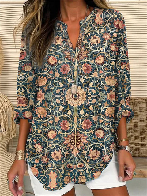 Pull ample à col rond et imprimé pour femme, grande taille, décontracté, T m301359 