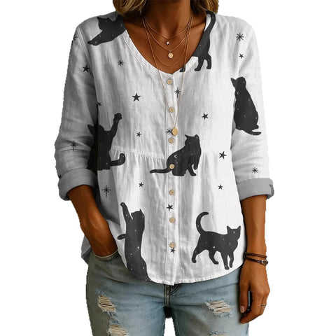 Crew neck women's flower 3D printed top m303179