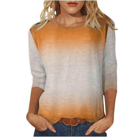 Einfarbiges T-Shirt mit Rundhalsausschnitt und Aufdruck m300770 