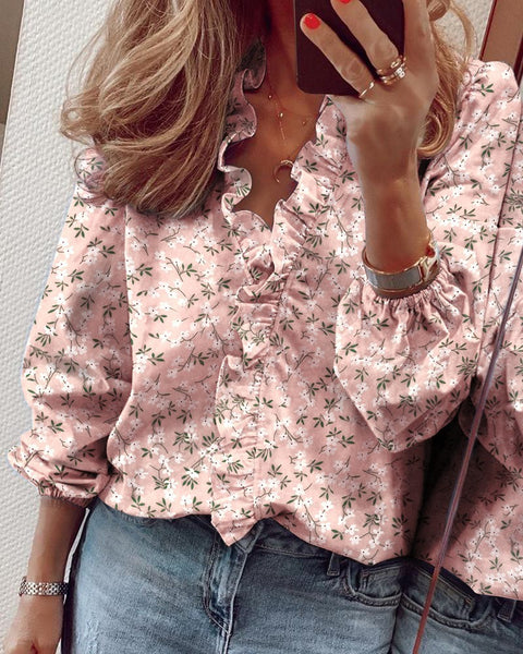 Long Sleeve Ruffle Shirt Women's Shirt m301332