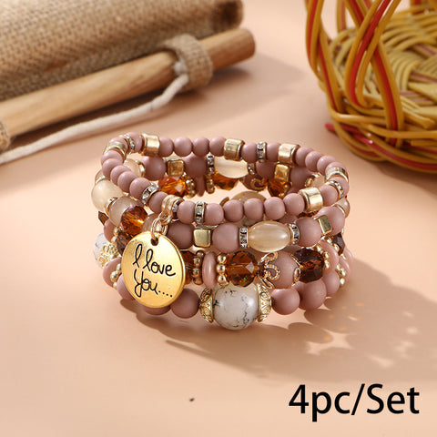 Neues böhmisches Armband, kreatives Quasten-Mehrschicht-Perlenarmband m3331286