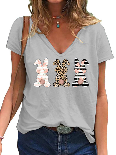 Spring new rabbit pattern printed short-sleeved crew neck T-shirt m302418