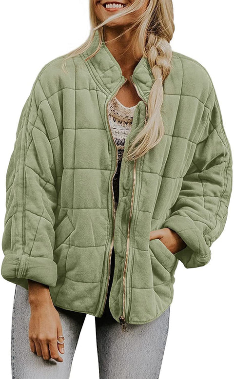 Stand-up collar cotton-padded jacket loose long-sleeved pocket jacket m303241
