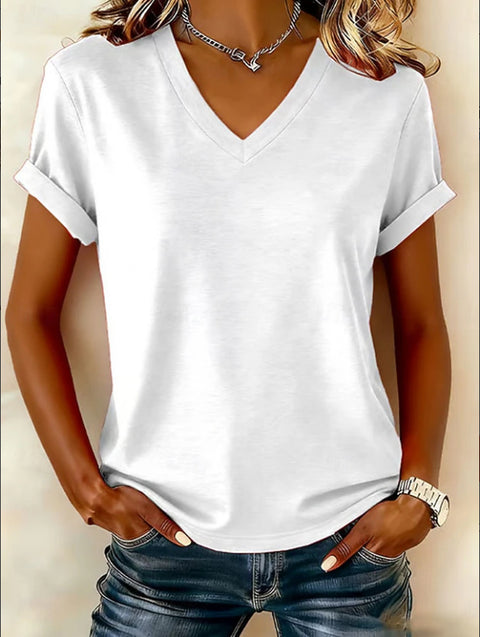 3D digital printing V-neck casual trend 3D short-sleeved women's T-shirt m302708