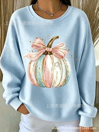 Autumn shoulder crew neck sweater 3D digital printing crew neck FF303419