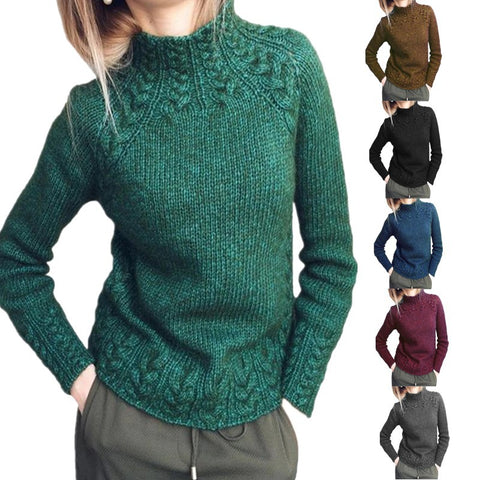 Damenpullover einfarbig Twist Pullover gestrickt m300504 