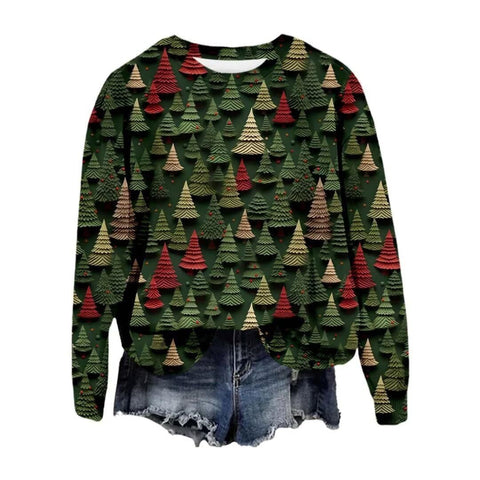 Knitted Women's Christmas Crew Neck Long Sleeve Pullover Women's m302124