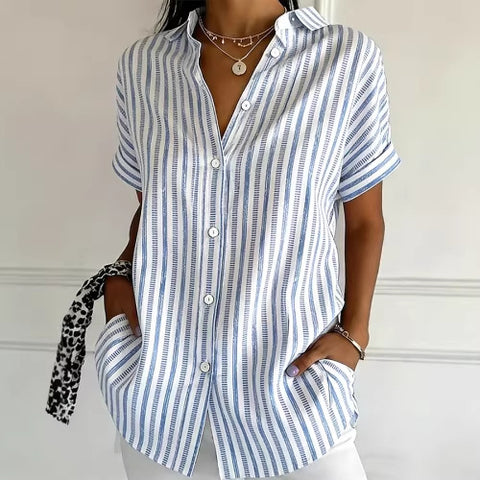 Short Sleeve Top Button Shirt Women's Shirt Women's Shirt m302368