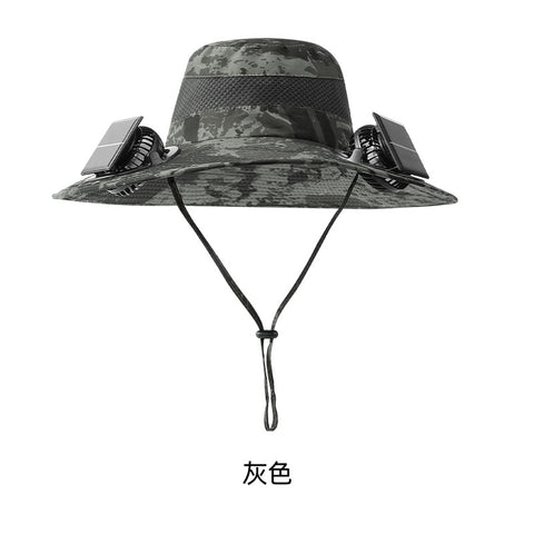 Chapeau de ventilateur solaire d'été pour la maison avec pare-soleil de ventilateur casquette de protection solaire m3331324