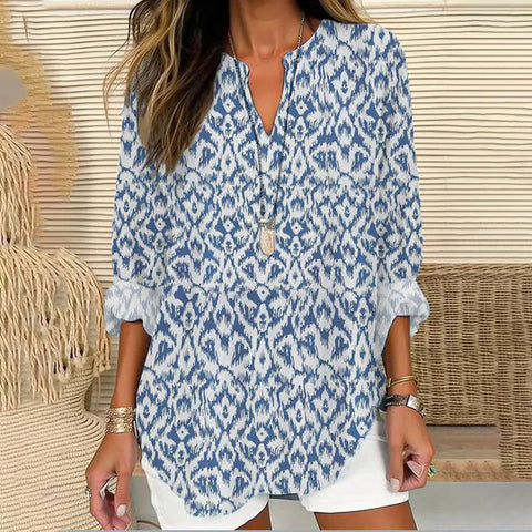 Frauen sommer kleine V-ausschnitt mit langen ärmeln casual temperament T-shirt lange ärmeln m301363 