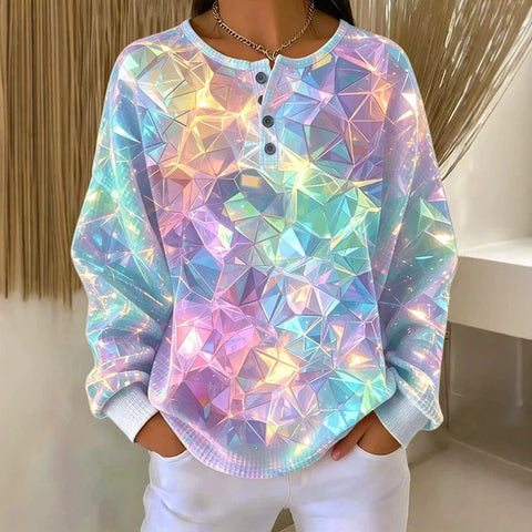 Waffle Top Waffle Long Sleeve Crew Neck Henry Sweater FF303390