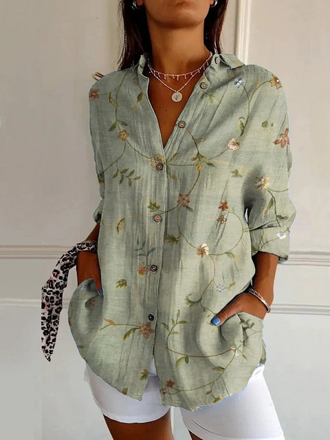 Sommertrend Langarmshirt Blumenmuster Druck 3D Shirt m301226 