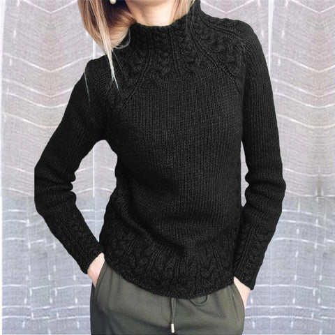 Damenpullover einfarbig Twist Pullover gestrickt m300504 