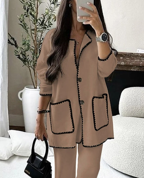 Frauen anzug herbst neue mode lässig lose einfarbig zwei-stück set m301321 