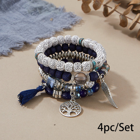 Neues böhmisches Armband, kreatives Quasten-Mehrschicht-Perlenarmband m3331286