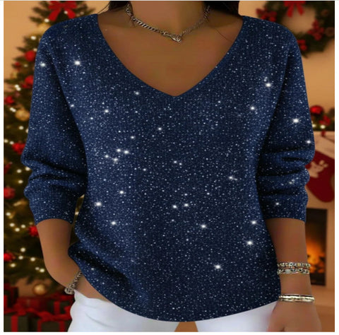 New V-neck long-sleeved pullover 3D digital printing Valentine's Day women's top T-shirt m302419