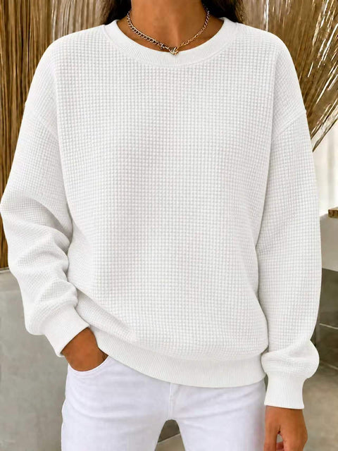 Solid color simple women's top crew neck loose fashion T-shirt m303224