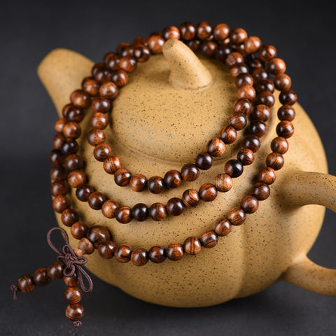 Schwarzes Rosenholzarmband, Holzarmband mit Buddha-Perlen, Herren-Kulturspiel, Buddha-Perlen, Damen-Paarschmuck, Perlen-Rosenkranz, Perlenspiel m3331321