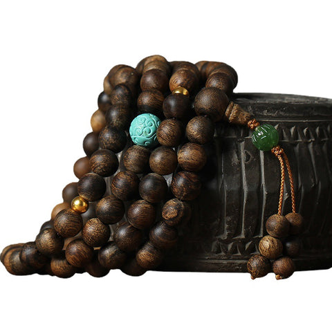 Nha Trang Adlerholzarmband 8mm108 Buddha-Perlen Herren- und Damenarmbänder DIY Türkis-Jaspis-Accessoires einfache Atmosphäre m3331318