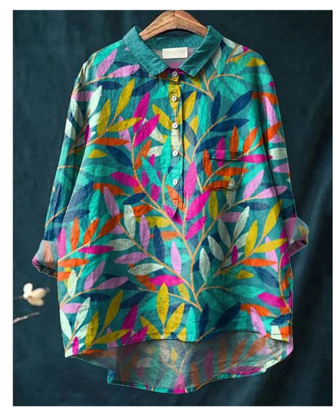 Lässiges Damen-T-Shirt mit Rundhalsausschnitt und lockerem Druck in großen Größen m301283 