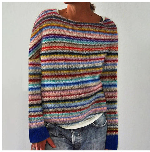 Neuer Pullover mit Rundhalsausschnitt, farblich passender, lockerer, modischer Pullover, Strickpullover m300454 