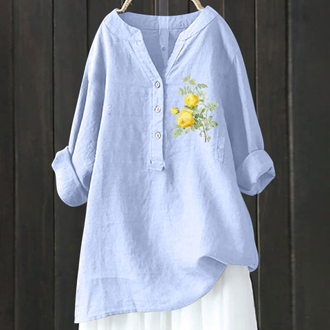 Autumn new long-sleeved comfortable printed fashion versatile shirt m301739