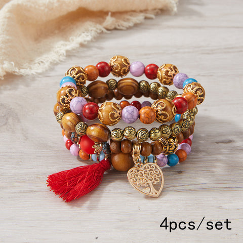 Neues böhmisches Armband, kreatives Quasten-Mehrschicht-Perlenarmband m3331286