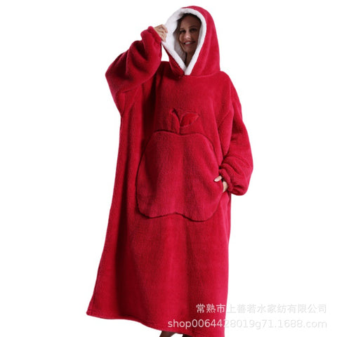Hooded lazy couple loungewear new comfortable cotton lint lazy blanket can wear blanket m302151