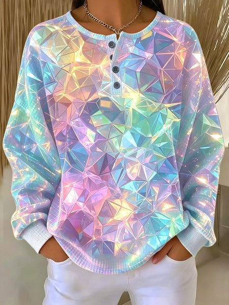 Waffle Top Waffle Long Sleeve Crew Neck Henry Sweater FF303390