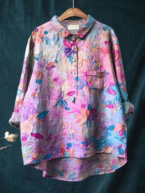Lässiges Damen-T-Shirt mit Rundhalsausschnitt und lockerem Druck in großen Größen m301283 