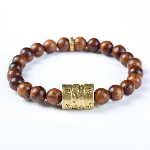 Natürliches vietnamesisches Huanghuali-Armband mit 108 Buddha-Perlen, Lotusarmband aus Palisander, duftendes Wenwan-Holzarmband m3331302