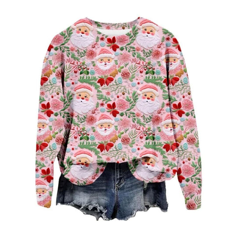 Knitted Women's Christmas Crew Neck Long Sleeve Pullover Women's m302124