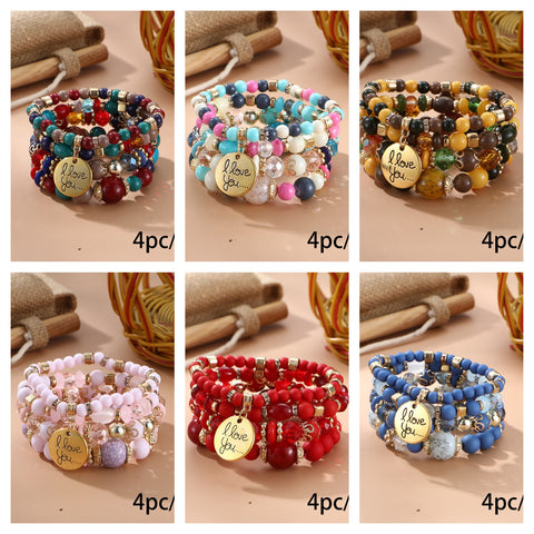 Neues böhmisches Armband, kreatives Quasten-Mehrschicht-Perlenarmband m3331286