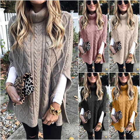 Rollkragenpullover, einfarbig, Street-Hipster-Pullover, lockerer, modischer Pullover für Damen, m300498 
