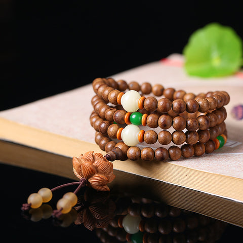 Kalimantan Adlerholz Armband, süß duftende Adlerholz Halskette, Pullover Kette, einfache Adlerholz 108 Buddha Perlen m3331317