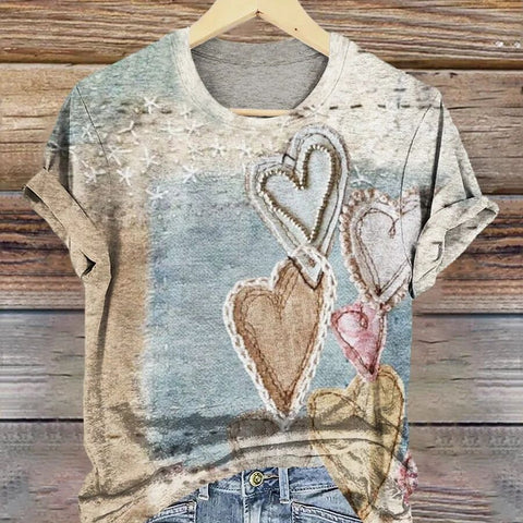 Peinture à l'huile Saint-Valentin élément ombrage impression numérique 3D vêtements décontractés amples pour femmes m301221 