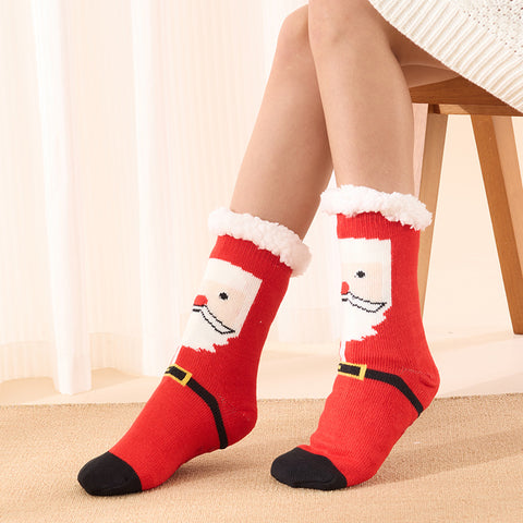 Christmas stockings children floor socks adult winter fleece snow socks FF3332043