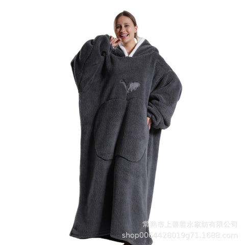 Hooded lazy couple loungewear new comfortable cotton lint lazy blanket can wear blanket m302151