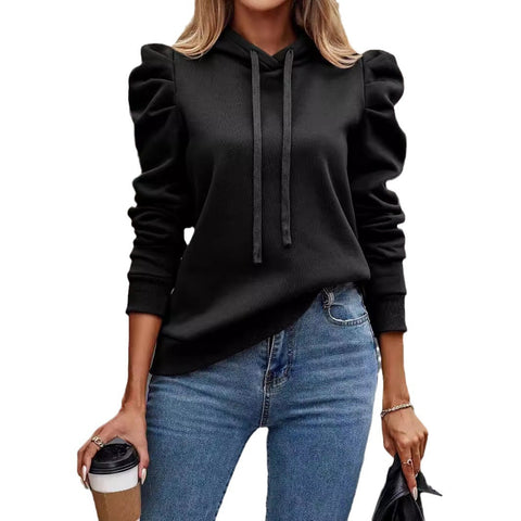 Mode revers mit kapuze einfarbig langarm casual frauen pullover m300987 