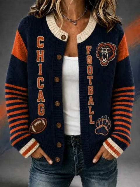 3D digital print American football women's cardigan sweater FF303413