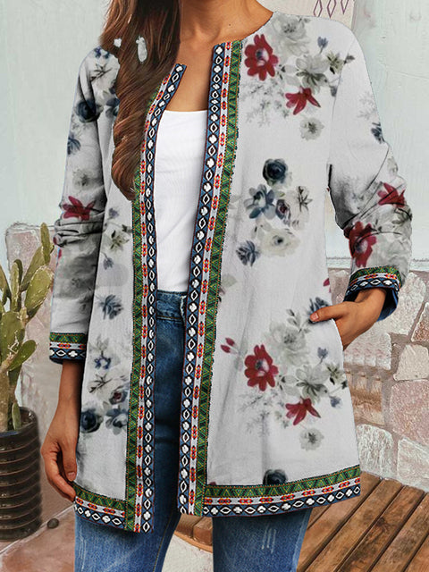 Autumn and winter retro ethnic style print jacket cardigan m303251 04