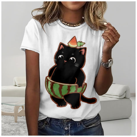 3D-Digitaldruck Casual Trend 3D Kurzarm Damenbekleidung m301222 