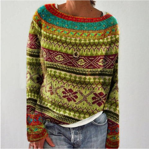Rundhalsausschnitt, farblich passender, lockerer, modischer Pullover, Strickpullover m300485 